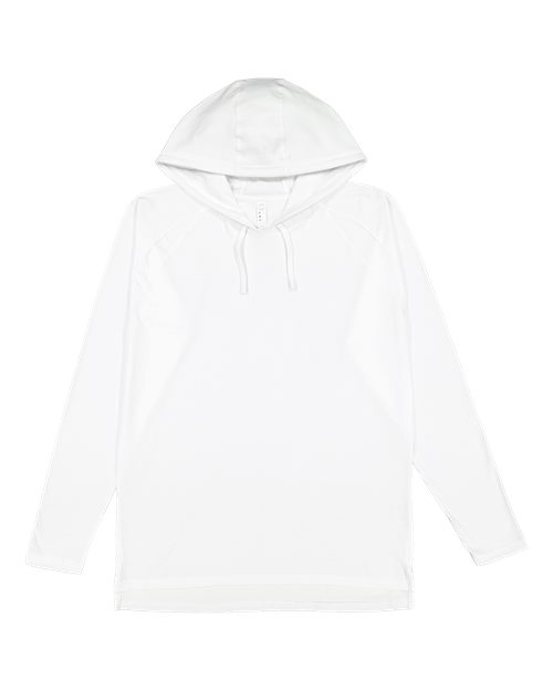 LAT 6917 Unisex Fine Jersey Hooded Long Sleeve Raglan T-Shirt