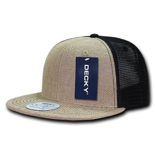 Decky 1138 6 Panel High Profile Structured Jute Trucker