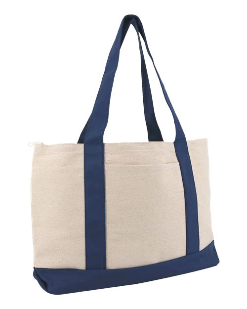 Liberty Bags 8862 Large Zippered Cotton Canvas Tote