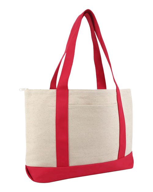 Liberty Bags 8862 Large Zippered Cotton Canvas Tote