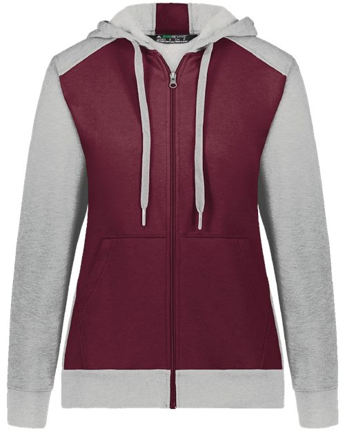 Augusta Sportswear 6901 Women's Eco Revive™ Three-Season Triblend Fleece Full-Zip Hooded Sweatshirt