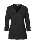 Devon & Jones DP186W Women's Perfect Fit™ Y-Placket Convertible Sleeve Knit Top