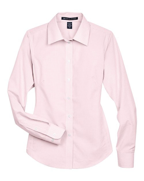 Devon & Jones D640W Women's Crown Collection® Gingham Check Woven Dress Shirt