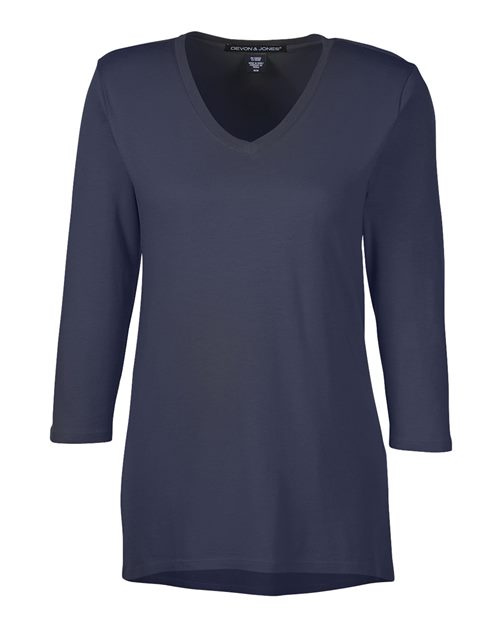 Devon & Jones DP184W Women's Perfect Fit™ Bracelet-Length V-Neck Top