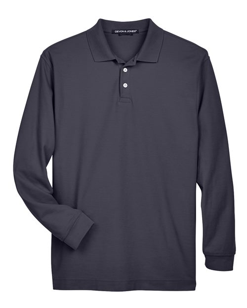 Devon & Jones D110 Men's Pima Piqué Long Sleeve Polo