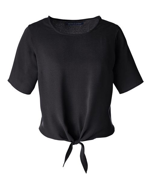 Devon & Jones DP617W Women's Perfect Fit™ Tie Front Blouse