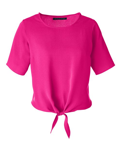 Devon & Jones DP617W Women's Perfect Fit™ Tie Front Blouse