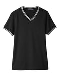 Devon & Jones DG20CW Women's CrownLux Performance® Plaited Tipped V-Neck Shirt