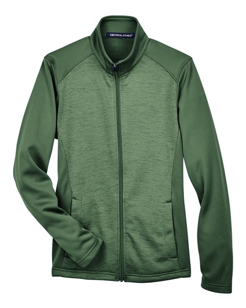 Devon & Jones DG796W Women's Newbury Colorblock Mélange Fleece Full-Zip Jacket