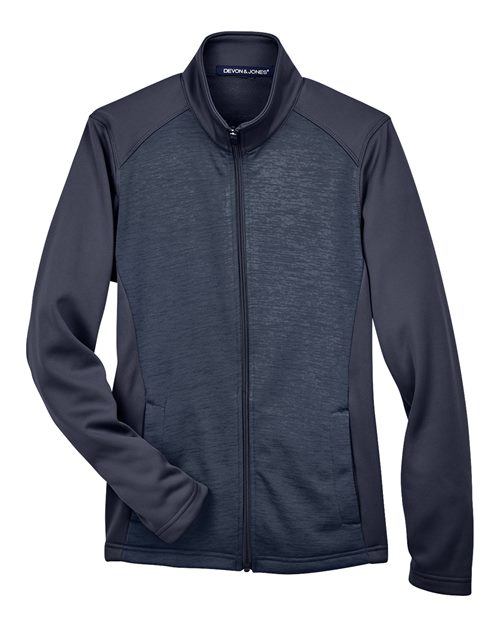 Devon & Jones DG796W Women's Newbury Colorblock Mélange Fleece Full-Zip Jacket