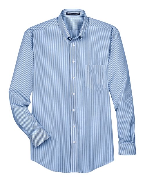 Devon & Jones D645 Men's Crown Collection® Banker Stripe Woven Dress Shirt