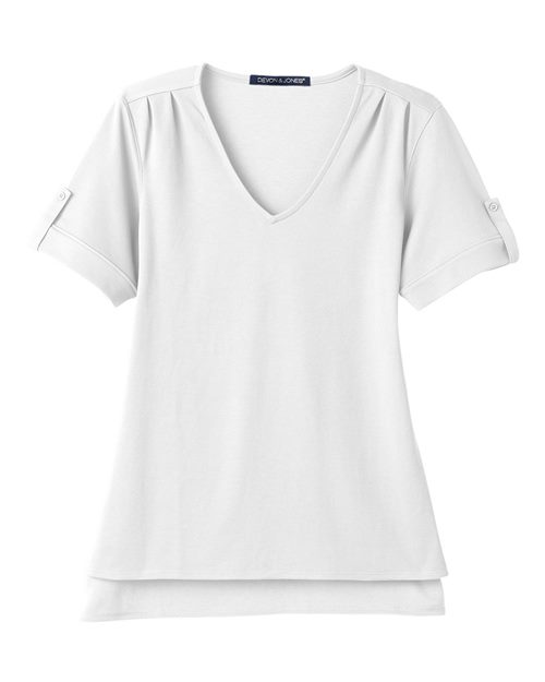 Devon & Jones DG20WB Women's CrownLux Performance® Plaited Rolled Sleeve Shirt