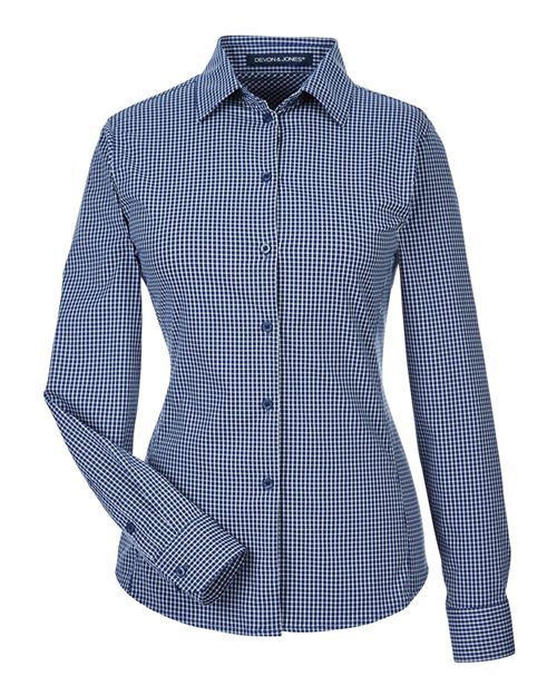 Devon & Jones DG535W Women's CrownLux Performance® Tonal Mini Check Woven Dress Shirt