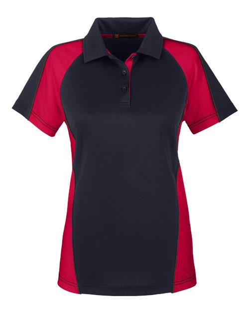 Harriton M385W Women's Advantage Snag Protection Plus IL Colorblock Polo