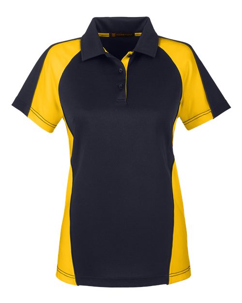 Harriton M385W Women's Advantage Snag Protection Plus IL Colorblock Polo