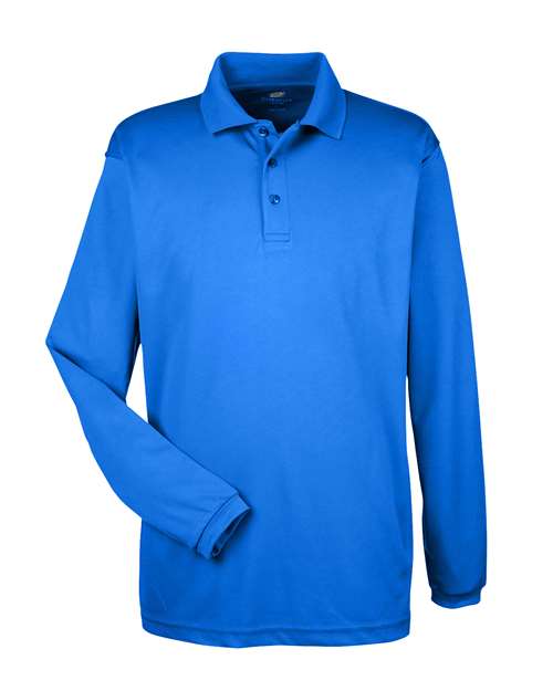 UltraClub 8210LS Men's Cool & Dry Long Sleeve Mesh Piqué Polo