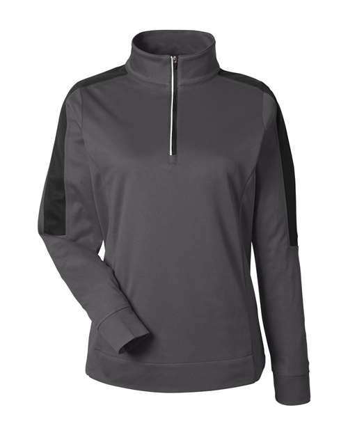 CORE365 CE404W Women's Market Snag Protect Mesh Colorblock Quarter-Zip Pullover