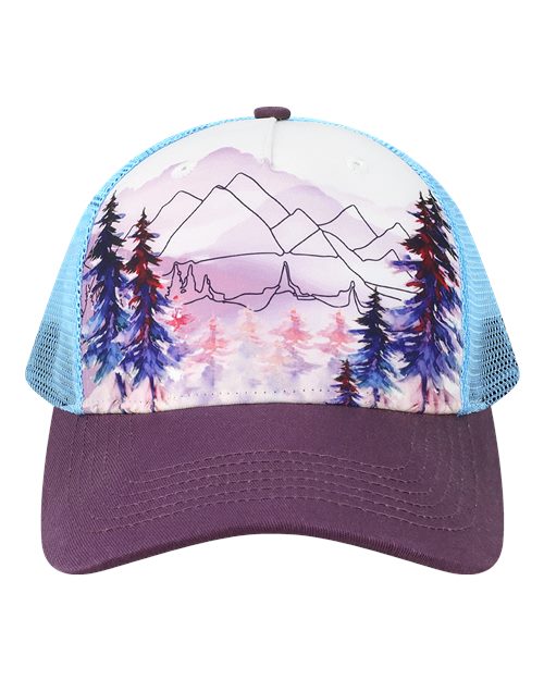LOCALE 5PTKR Printed Five-Panel Trucker Cap