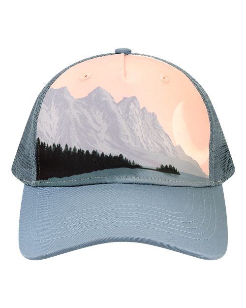 LOCALE 5PTKR Printed Five-Panel Trucker Cap