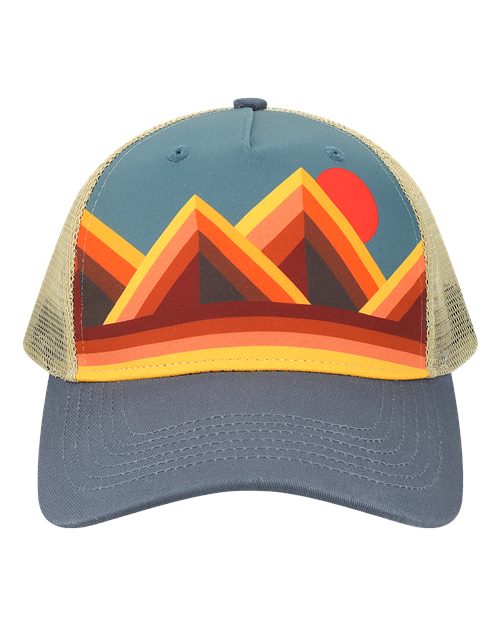 LOCALE 5PTKR Printed Five-Panel Trucker Cap