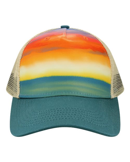 LOCALE 5PTKR Printed Five-Panel Trucker Cap
