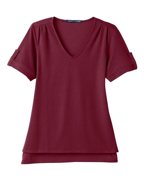 Devon & Jones DG20WB Women's CrownLux Performance® Plaited Rolled Sleeve Shirt