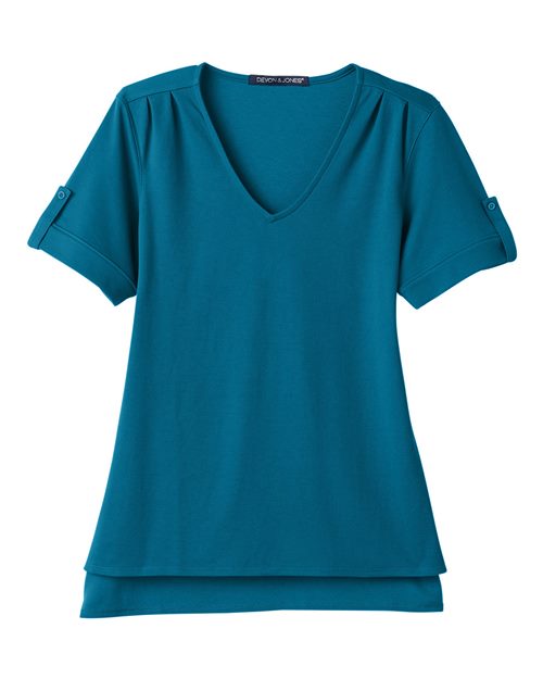 Devon & Jones DG20WB Women's CrownLux Performance® Plaited Rolled Sleeve Shirt
