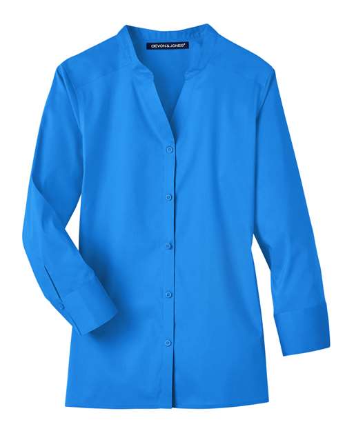 Devon & Jones DG560W Women's Crown Collection® Stretch Broadcloth Three-Quarter Sleeve Blouse