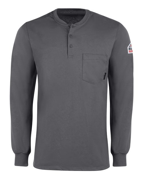 Bulwark SEL2 Men's Long Sleeve Tagless Henley Shirt