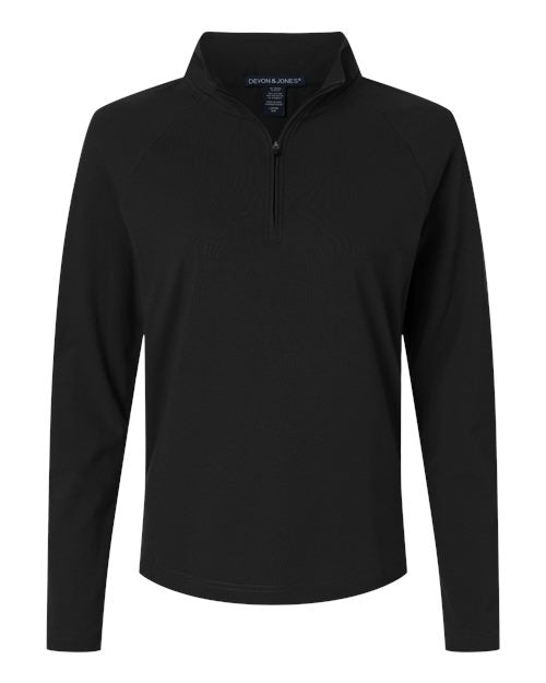 Devon & Jones DG402W Women's Seaton Pebble Textured Quarter-Zip Pullover