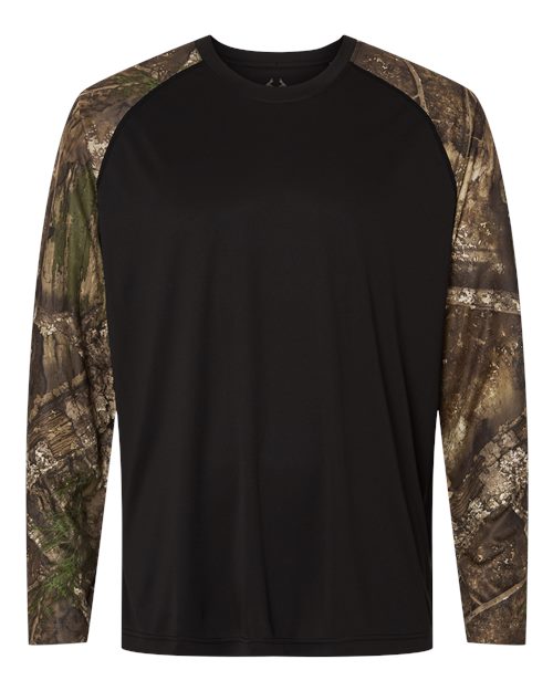RealTree RT3104 Unisex Realtree® Performance Colorblocked Long Sleeve T-Shirt