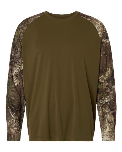 RealTree RT3104 Unisex Realtree® Performance Colorblocked Long Sleeve T-Shirt