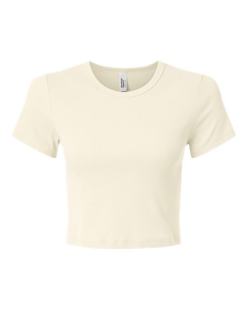 American Apparel BR210 Women's Baby Rib Cropped Tee