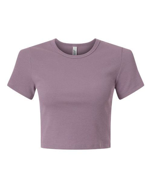 American Apparel BR210 Women's Baby Rib Cropped Tee