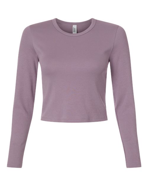 American Apparel BR2107 Women's Baby Rib Long Sleeve Cropped Tee