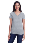 Threadfast Apparel 252RV Women's Invisible Stripe V-Neck T-Shirt
