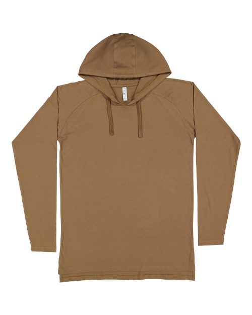 LAT 6917 Unisex Fine Jersey Hooded Long Sleeve Raglan T-Shirt