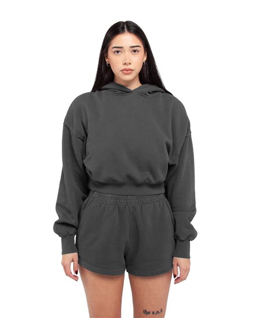 Shaka Wear SHGWC Women's Garment-Dyed Crop Hooded Sweatshirt