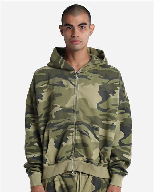Shaka Wear SHGCZ Unisex Garment-Dyed Cropped Full-Zip Hooded Sweatshirt