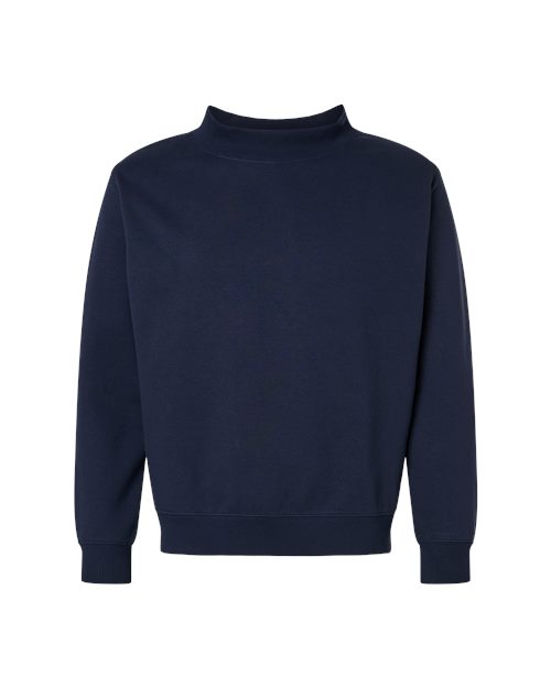 LAT 6928 Unisex Mock Neck Fleece Sweatshirt