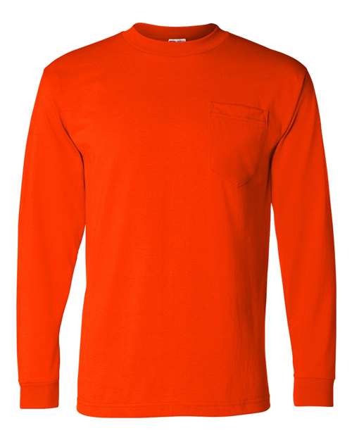 Bayside 1730 Unisex USA-Made 50/50 Long Sleeve Pocket T-Shirt