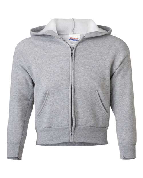 Hanes P480 Youth EcoSmart® Full-Zip Hooded Sweatshirt