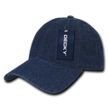 Decky 235 6 Panel Low Profile Relaxed Denim Cap, Dark  Blue