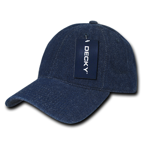 Decky 235 6 Panel Low Profile Relaxed Denim Cap, Dark  Blue