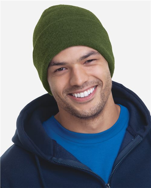 Bayside 3825 USA-Made 12'' Knit Cuffed Beanie
