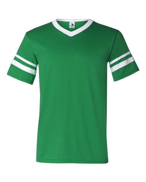 Augusta Sportswear 360 V-Neck Jersey with Striped Sleeves