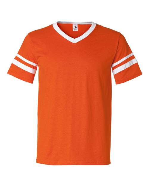 Augusta Sportswear 360 V-Neck Jersey with Striped Sleeves