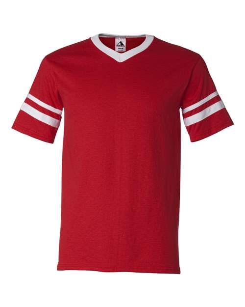 Augusta Sportswear 360 V-Neck Jersey with Striped Sleeves