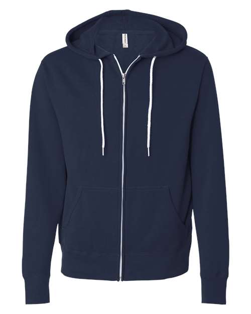 Independent Trading Co. AFX90UNZ Unisex Lightweight Full-Zip Hooded Sweatshirt