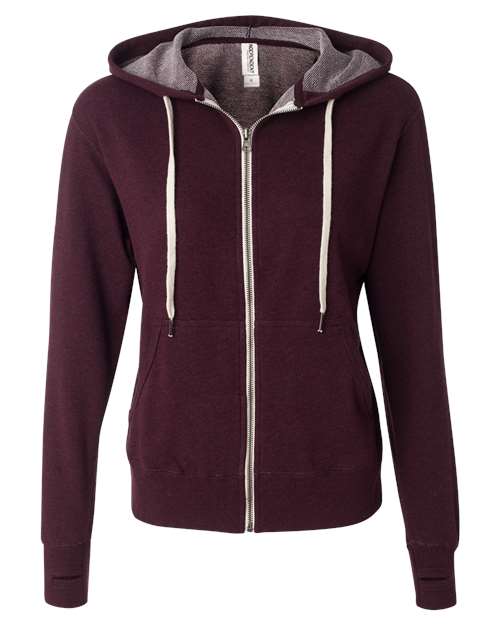 Independent Trading Co. PRM90HTZ Unisex Heathered French Terry Full-Zip Hooded Sweatshirt
